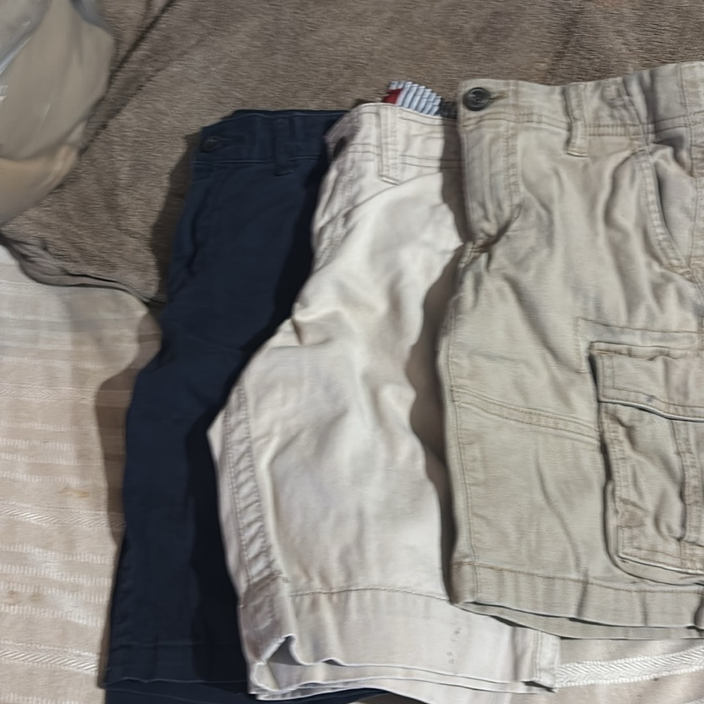 Bundle of 3. 2 Arizona khaki and one (navy) The Children's Place Navy Shorts.